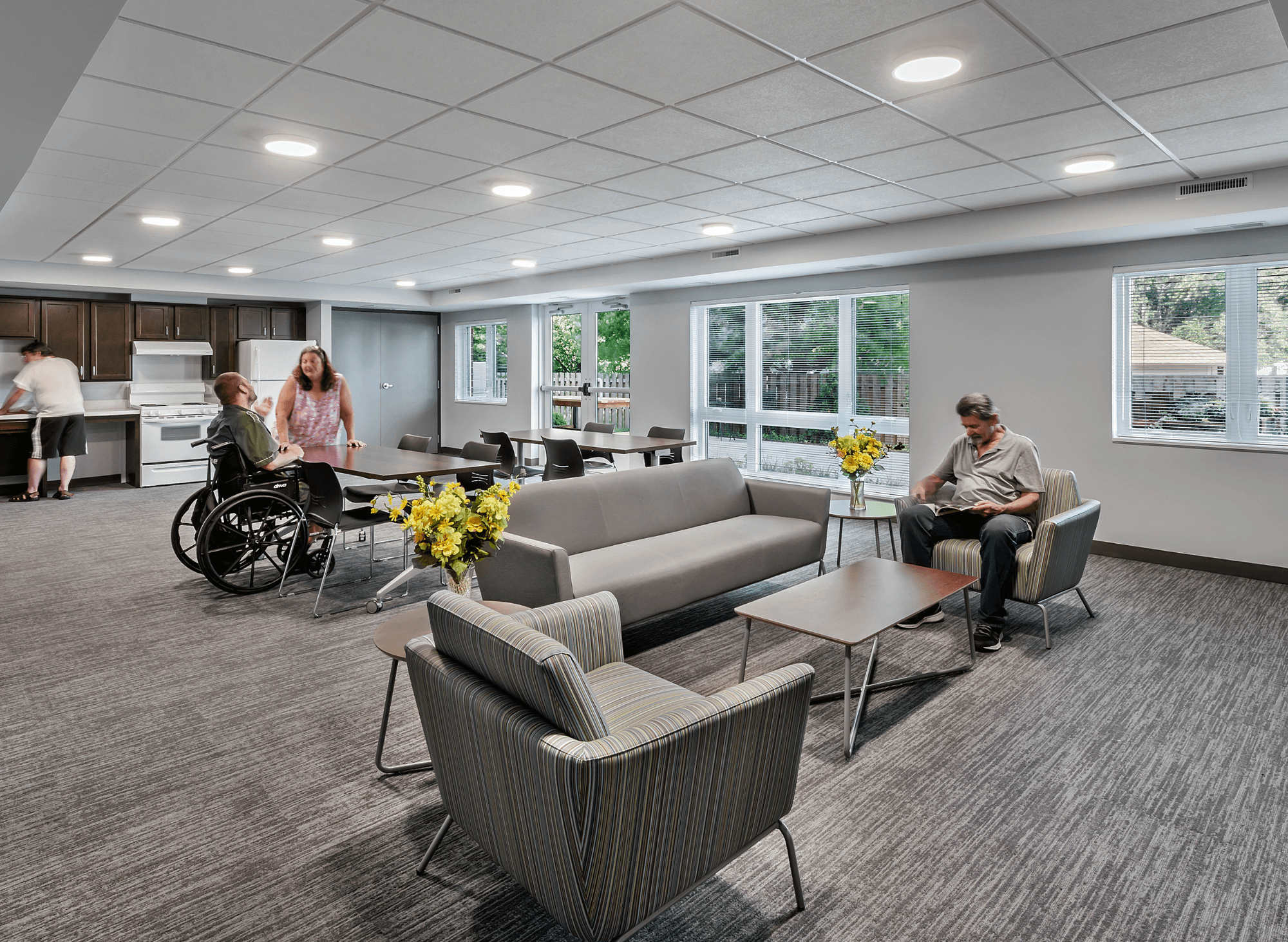 Example of Residents Gathered In the Community Room 